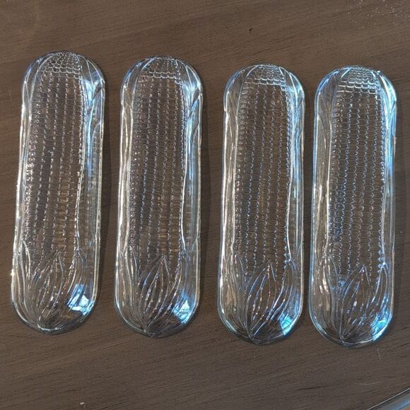 Vintage Pressed Glass Corn on the Cob Dish, Set of 4 - Picture 2 of 8